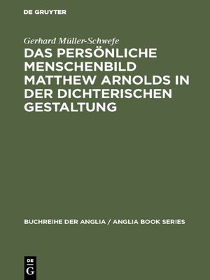 cover image of Das persönliche Menschenbild Matthew Arnolds in der dichterischen Gestaltung